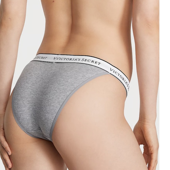 New in package Victoria Secret panty 
Grey size small 
Logo Cotton Tanga Panty - Picture 2 of 5